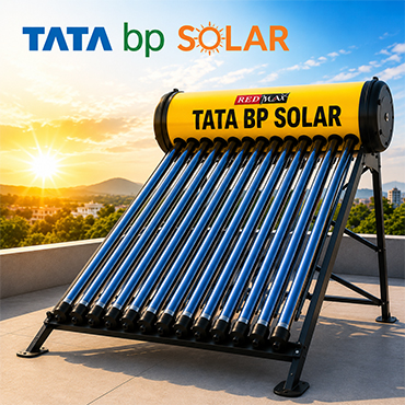 Tata BP Solar Water Heater installation on rooftop