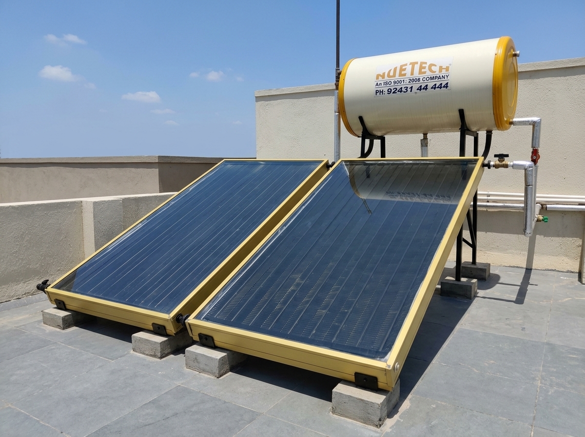 Nuetech Solar Water Heater on Residential Terrace